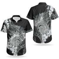 Piko Hawaiian Couples Matching Tank Maxi Dress and Hawaiian Shirt Monochrome Galaxy Spiral Plumeria Tribal Patterns