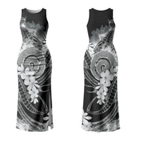 Piko Hawaiian Couples Matching Tank Maxi Dress and Hawaiian Shirt Monochrome Galaxy Spiral Plumeria Tribal Patterns