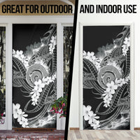 Piko Hawaiian Door Cover Monochrome Galaxy Spiral Plumeria Tribal Patterns