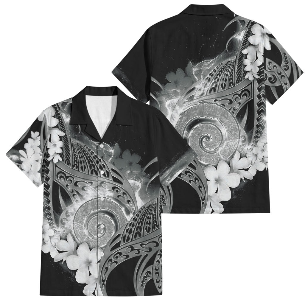Piko Hawaiian Family Matching Summer Maxi Dress and Hawaiian Shirt Monochrome Galaxy Spiral Plumeria Tribal Patterns