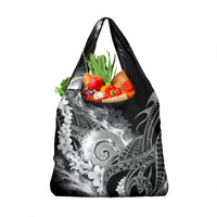 Piko Hawaiian Grocery Bag Monochrome Galaxy Spiral Plumeria Tribal Patterns