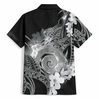 Piko Hawaiian Hawaiian Shirt Monochrome Galaxy Spiral Plumeria Tribal Patterns