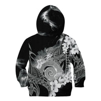 Piko Hawaiian Kid Hoodie Monochrome Galaxy Spiral Plumeria Tribal Patterns