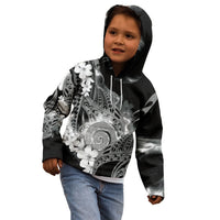 Piko Hawaiian Kid Hoodie Monochrome Galaxy Spiral Plumeria Tribal Patterns