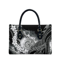 Piko Hawaiian Leather Bag Monochrome Galaxy Spiral Plumeria Tribal Patterns