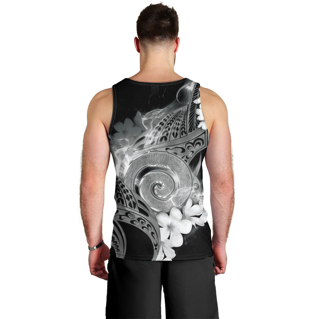 Piko Hawaiian Men Tank Top Monochrome Galaxy Spiral Plumeria Tribal Patterns