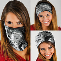 Piko Hawaiian Neck Gaiter Monochrome Galaxy Spiral Plumeria Tribal Patterns