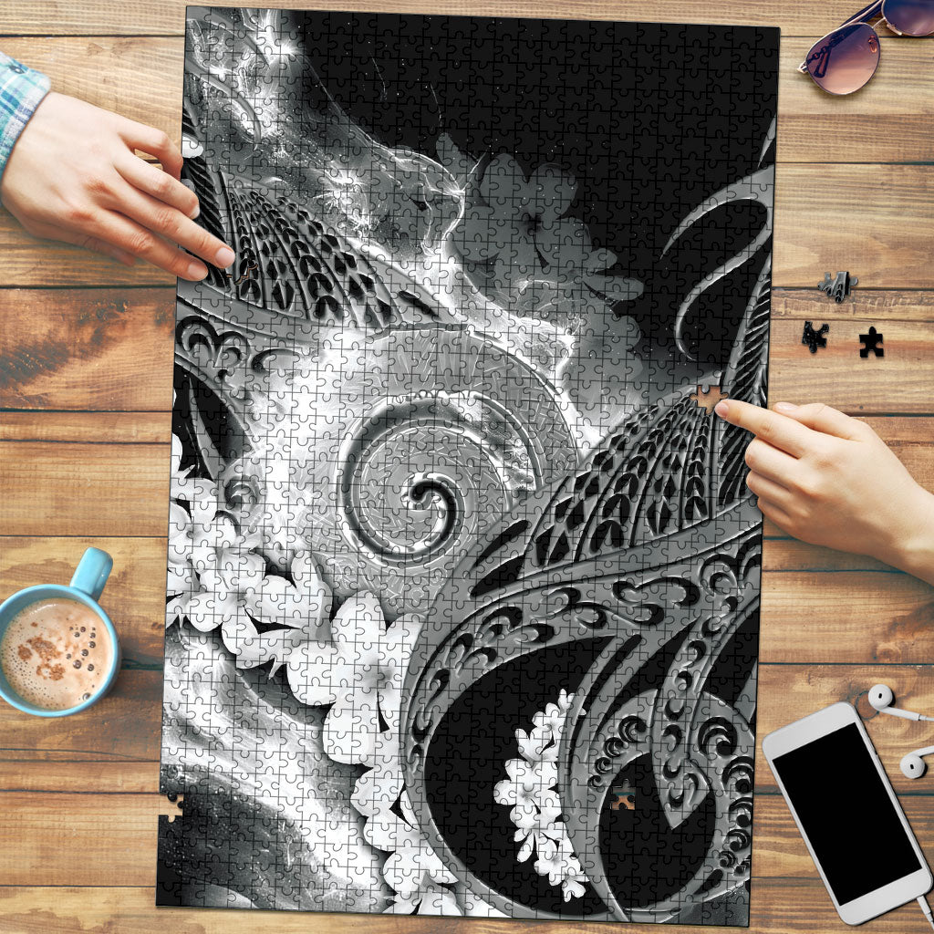 Piko Hawaiian Puzzle Monochrome Galaxy Spiral Plumeria Tribal Patterns