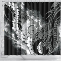 Piko Hawaiian Shower Curtain Monochrome Galaxy Spiral Plumeria Tribal Patterns