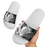 Piko Hawaiian Slide Sandals Monochrome Galaxy Spiral Plumeria Tribal Patterns