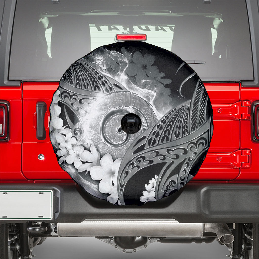 Piko Hawaiian Spare Tire Cover Monochrome Galaxy Spiral Plumeria Tribal Patterns