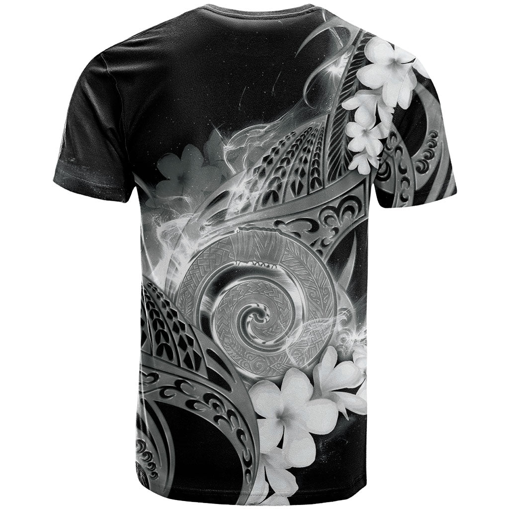 Piko Hawaiian T Shirt Monochrome Galaxy Spiral Plumeria Tribal Patterns