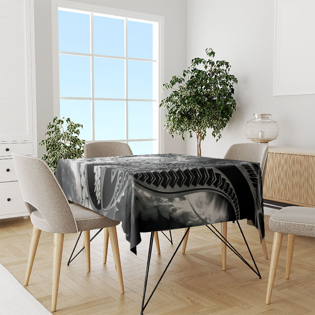 Piko Hawaiian Tablecloth Monochrome Galaxy Spiral Plumeria Tribal Patterns
