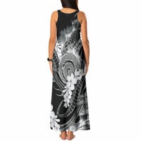 Piko Hawaiian Tank Maxi Dress Monochrome Galaxy Spiral Plumeria Tribal Patterns