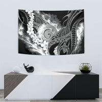 Piko Hawaiian Tapestry Monochrome Galaxy Spiral Plumeria Tribal Patterns