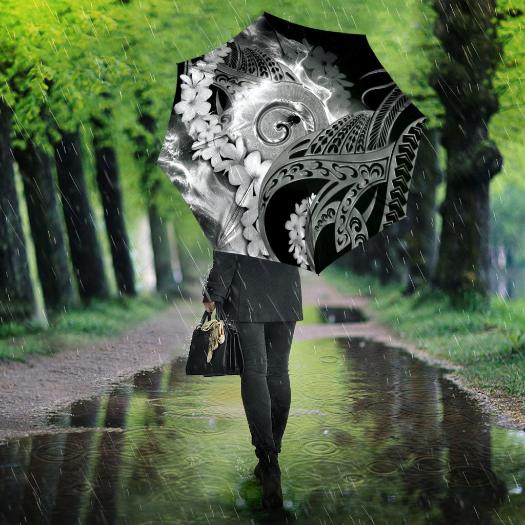 Piko Hawaiian Umbrella Monochrome Galaxy Spiral Plumeria Tribal Patterns