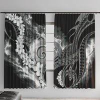 Piko Hawaiian Window Curtain Monochrome Galaxy Spiral Plumeria Tribal Patterns