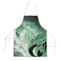 Piko Hawaiian Apron Green Galaxy Spiral Plumeria Tribal Patterns