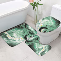 Piko Hawaiian Bathroom Set Green Galaxy Spiral Plumeria Tribal Patterns