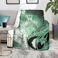 Piko Hawaiian Blanket Green Galaxy Spiral Plumeria Tribal Patterns