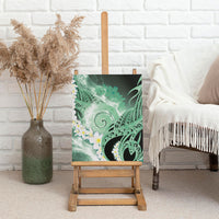Piko Hawaiian Canvas Wall Art Green Galaxy Spiral Plumeria Tribal Patterns
