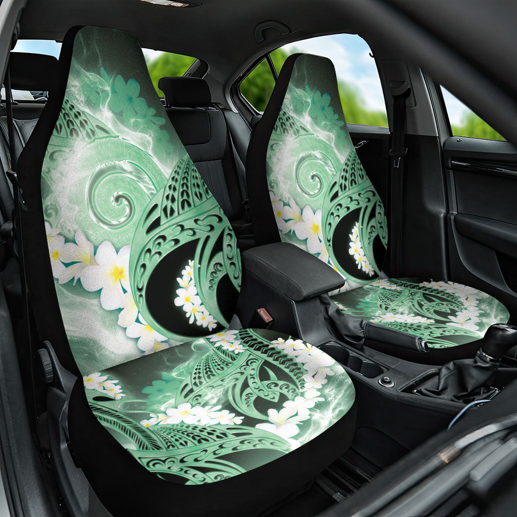 Piko Hawaiian Car Seat Cover Green Galaxy Spiral Plumeria Tribal Patterns