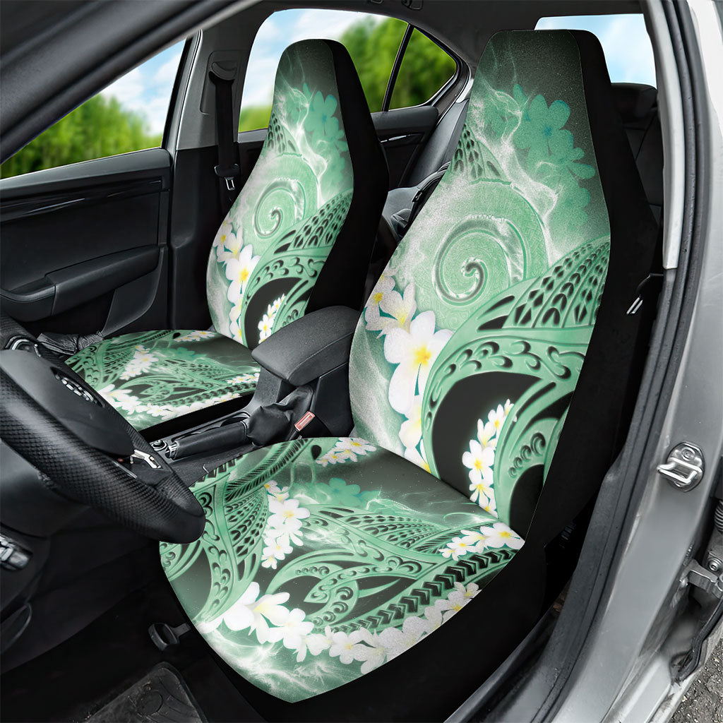 Piko Hawaiian Car Seat Cover Green Galaxy Spiral Plumeria Tribal Patterns