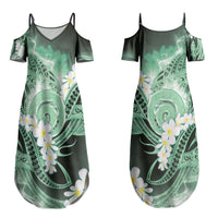Piko Hawaiian Couples Matching Summer Maxi Dress and Hawaiian Shirt Green Galaxy Spiral Plumeria Tribal Patterns