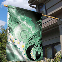 Piko Hawaiian Garden Flag Green Galaxy Spiral Plumeria Tribal Patterns