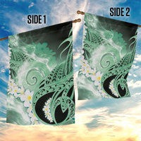 Piko Hawaiian Garden Flag Green Galaxy Spiral Plumeria Tribal Patterns