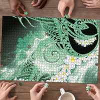 Piko Hawaiian Puzzle Green Galaxy Spiral Plumeria Tribal Patterns