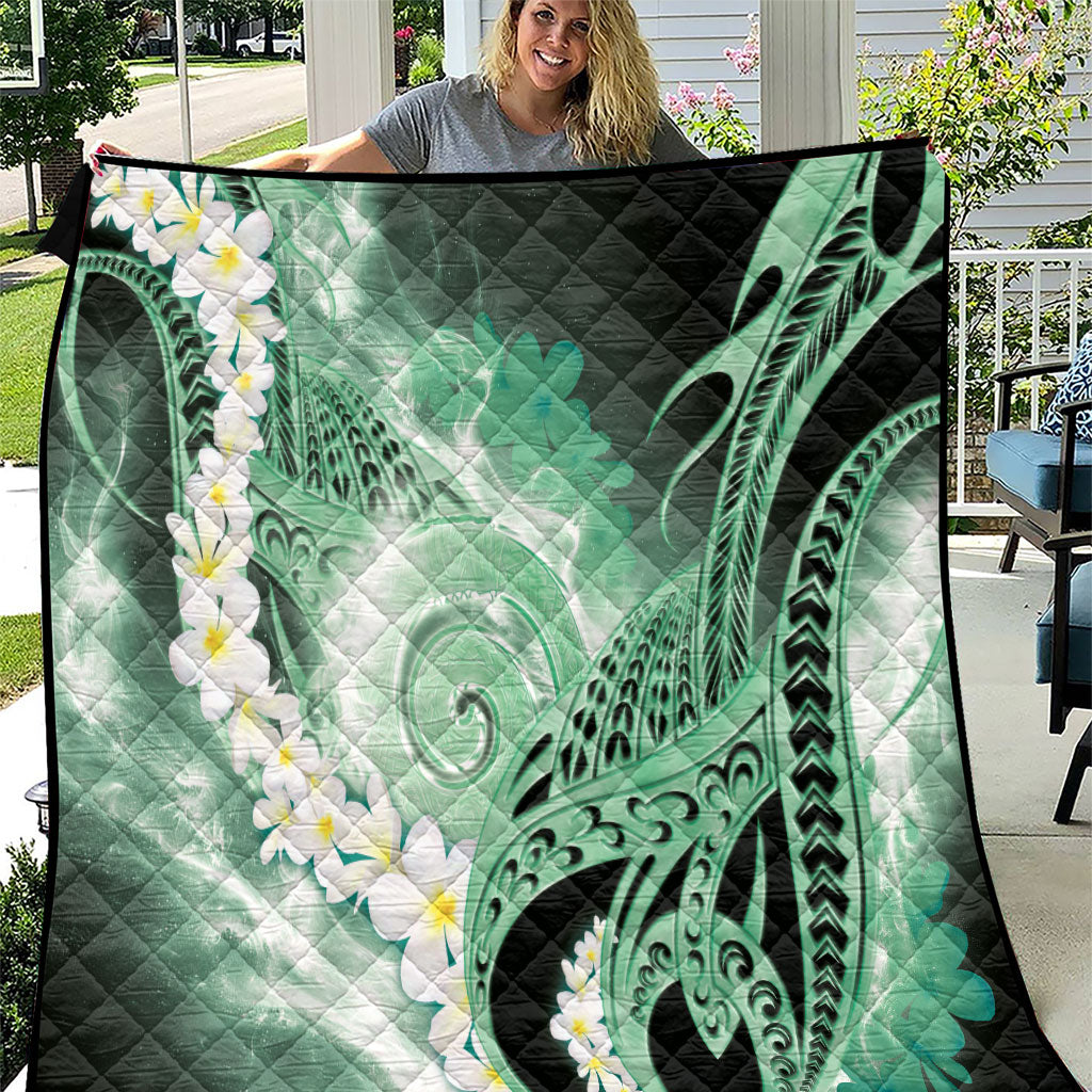Piko Hawaiian Quilt Green Galaxy Spiral Plumeria Tribal Patterns