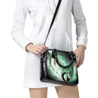 Piko Hawaiian Shoulder Handbag Green Galaxy Spiral Plumeria Tribal Patterns