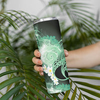 Piko Hawaiian Skinny Tumbler Green Galaxy Spiral Plumeria Tribal Patterns