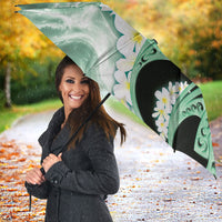 Piko Hawaiian Umbrella Green Galaxy Spiral Plumeria Tribal Patterns