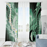 Piko Hawaiian Window Curtain Green Galaxy Spiral Plumeria Tribal Patterns