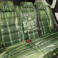 Personalised Fiji Language Week Sugarcane Masi Back Car Seat Cover Green Tapa Tribal Pattern