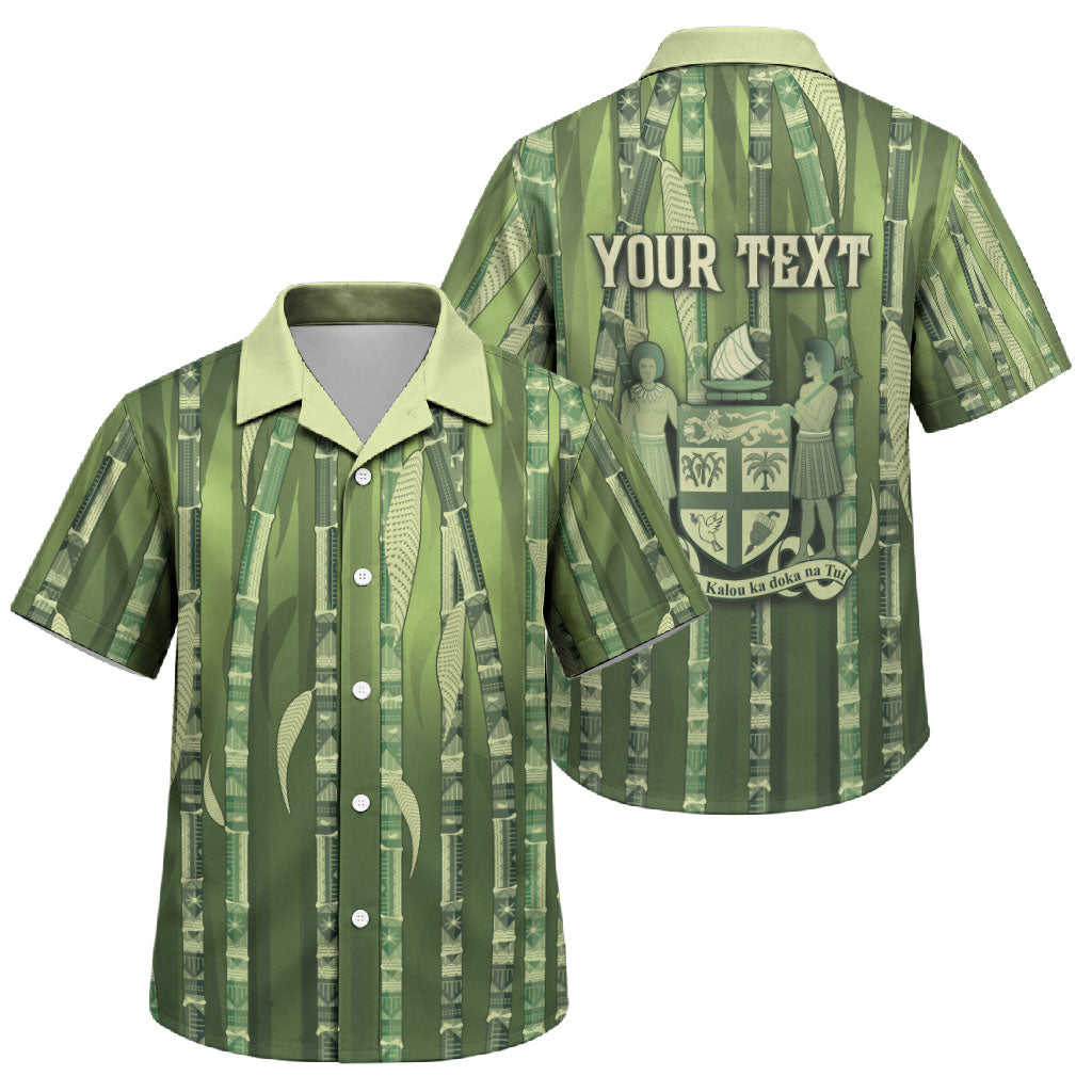 Personalised Fiji Language Week Sugarcane Masi Family Matching Summer Maxi Dress and Hawaiian Shirt Green Tapa Tribal Pattern