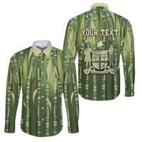 Personalised Fiji Language Week Sugarcane Masi Family Matching Tank Maxi Dress and Hawaiian Shirt Green Tapa Tribal Pattern