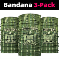 Personalised Fiji Language Week Sugarcane Masi Neck Gaiter Green Tapa Tribal Pattern