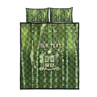 Personalised Fiji Language Week Sugarcane Masi Quilt Bed Set Green Tapa Tribal Pattern