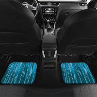 Personalised Fiji Language Week Sugarcane Masi Car Mats Blue Tapa Tribal Pattern