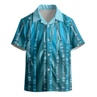 Personalised Fiji Language Week Sugarcane Masi Kid Hawaiian Shirt Blue Tapa Tribal Pattern