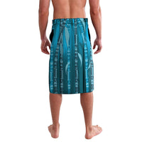 Personalised Fiji Language Week Sugarcane Masi Lavalava Blue Tapa Tribal Pattern