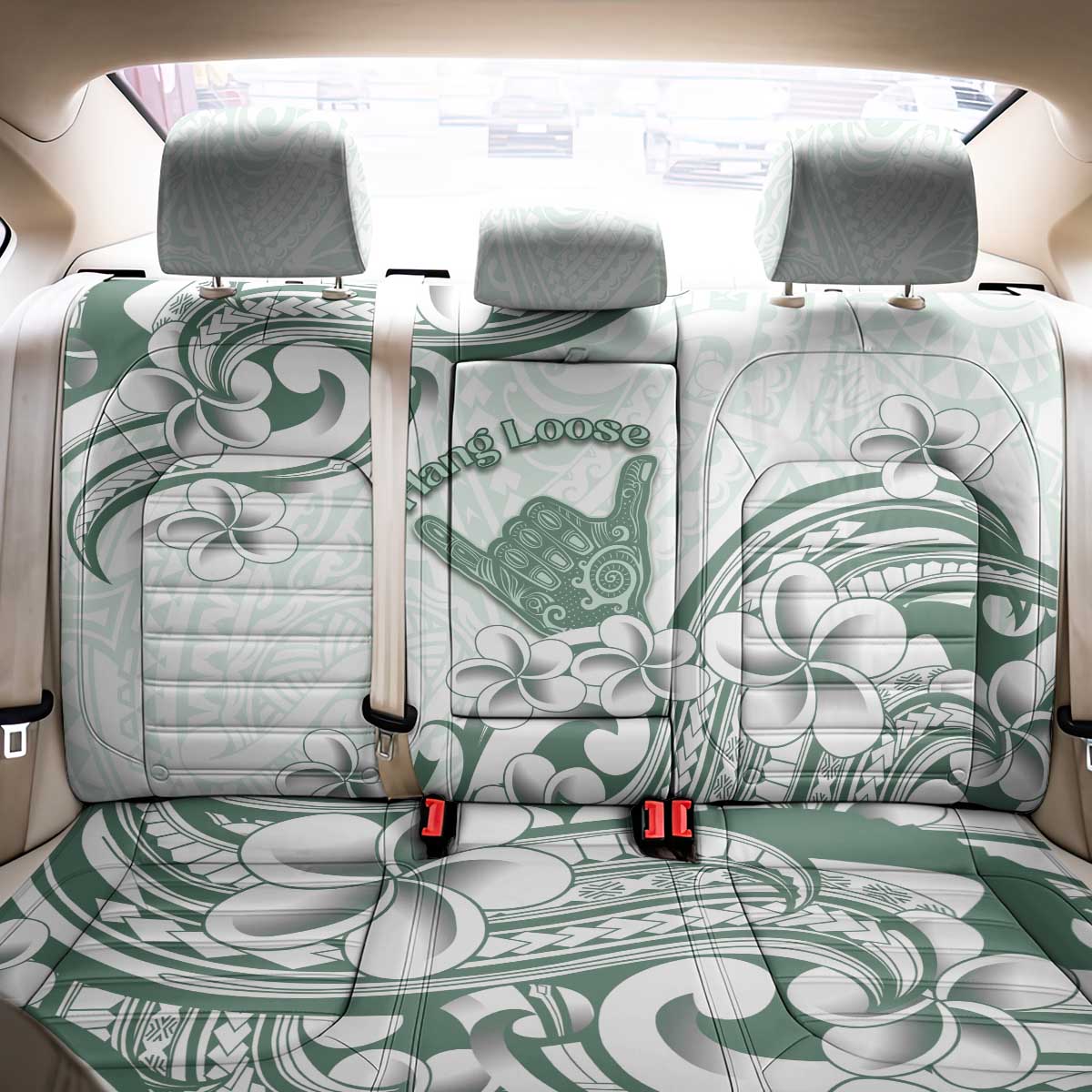 Aloha Hawaii Shaka Back Car Seat Cover Hang Loose Mint Version DT05 - Polynesian Pride