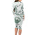 Aloha Hawaii Shaka Family Matching Long Sleeve Bodycon Dress and Hawaiian Shirt Hang Loose Mint Version - Polynesian Pride