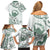 Aloha Hawaii Shaka Family Matching Off Shoulder Short Dress and Hawaiian Shirt Hang Loose Mint Version - Polynesian Pride