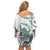 Aloha Hawaii Shaka Family Matching Off Shoulder Short Dress and Hawaiian Shirt Hang Loose Mint Version - Polynesian Pride