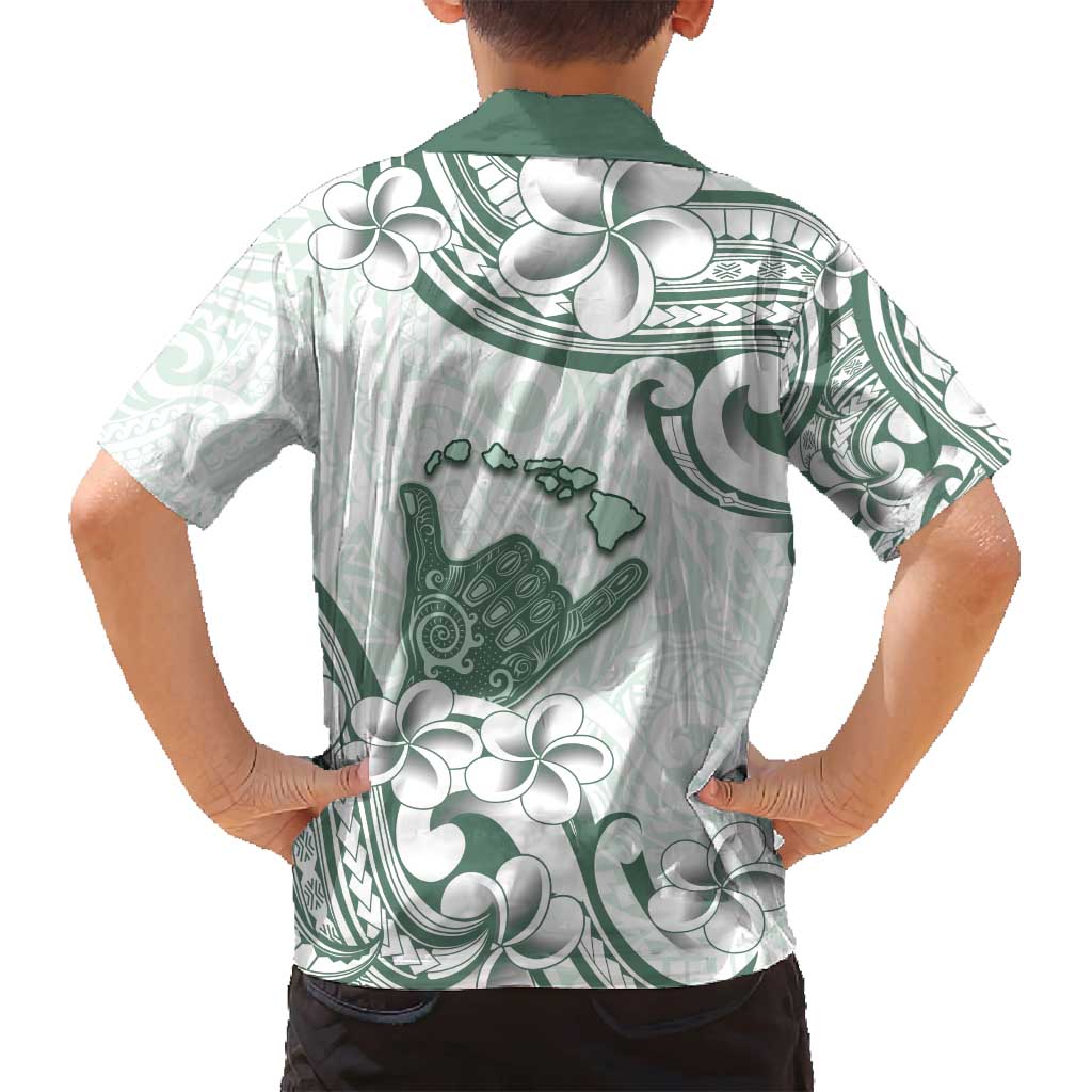 Aloha Hawaii Shaka Family Matching Tank Maxi Dress and Hawaiian Shirt Hang Loose Mint Version - Polynesian Pride