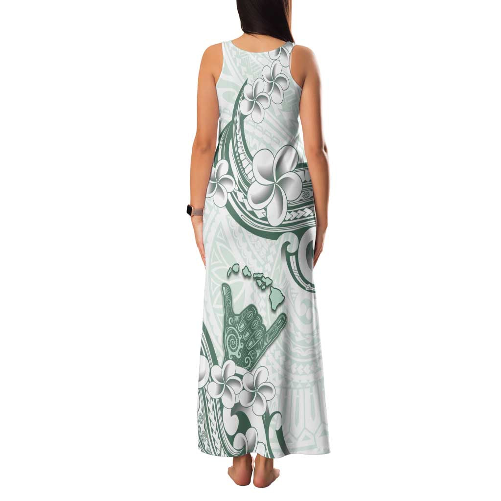 Aloha Hawaii Shaka Family Matching Tank Maxi Dress and Hawaiian Shirt Hang Loose Mint Version - Polynesian Pride